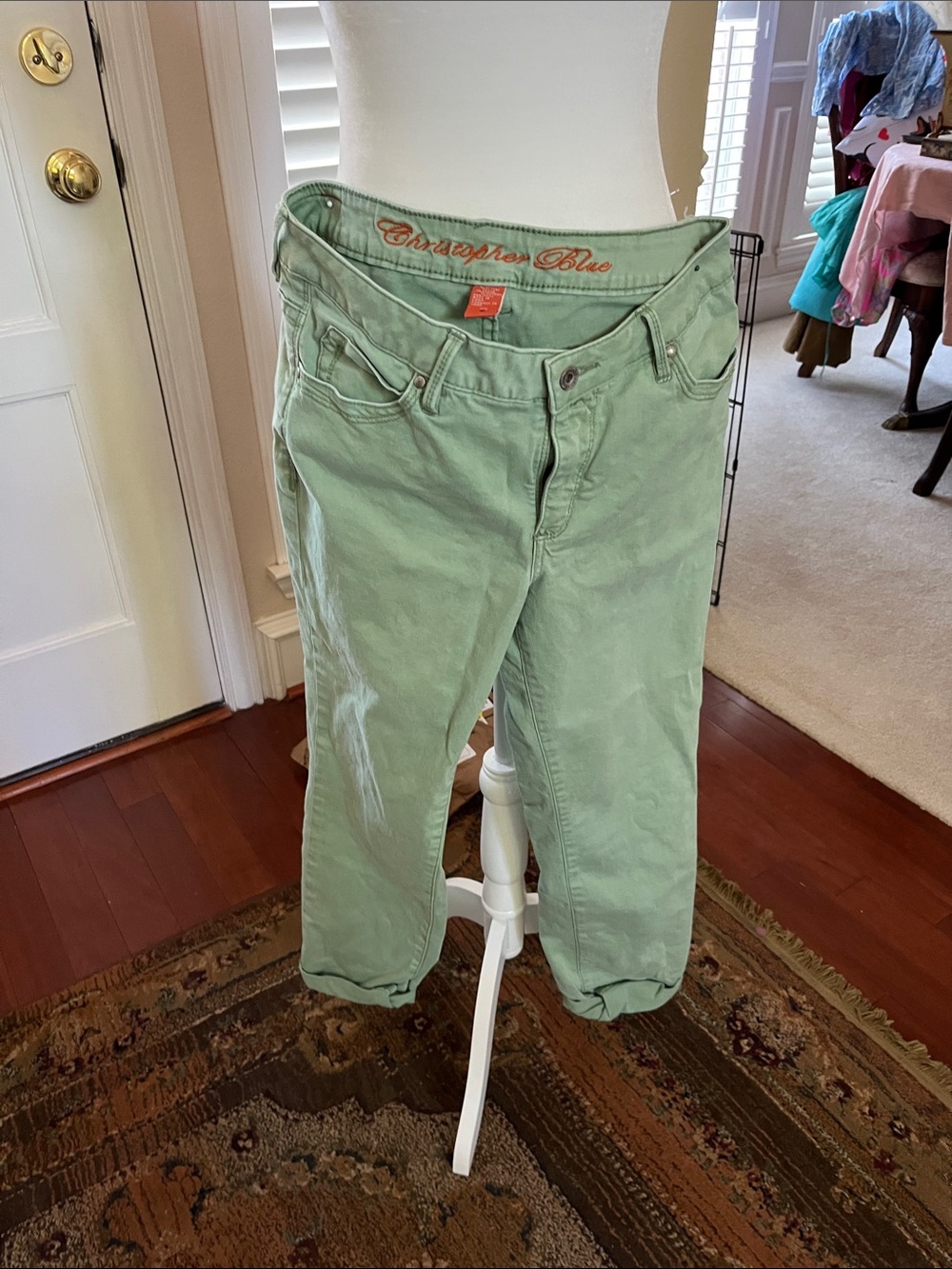 Christopher Blue Women's Light Mint Boyfriend Jeans